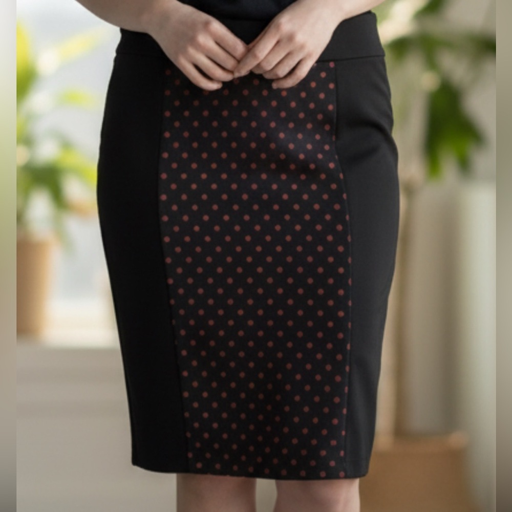 Grace Black and Red Dot Pencil Skirt size 12 Wore Once! BEAUTIFUL 🥰